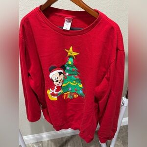 Disney Red Mickey Mouse Holiday Sweatshirt